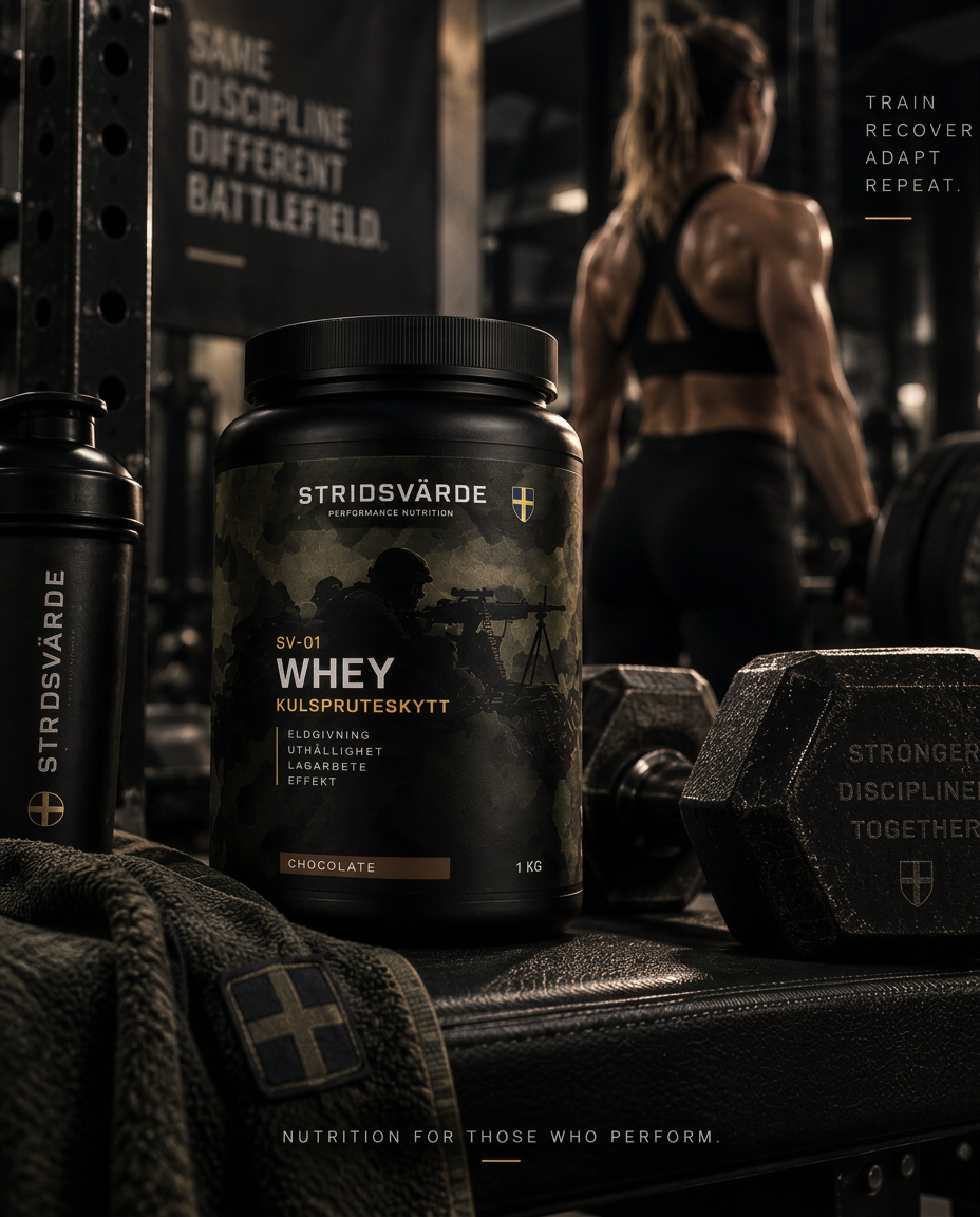 SV-01 WHEY i gym med träningsutrustning